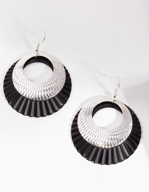Black Fan Earrings
