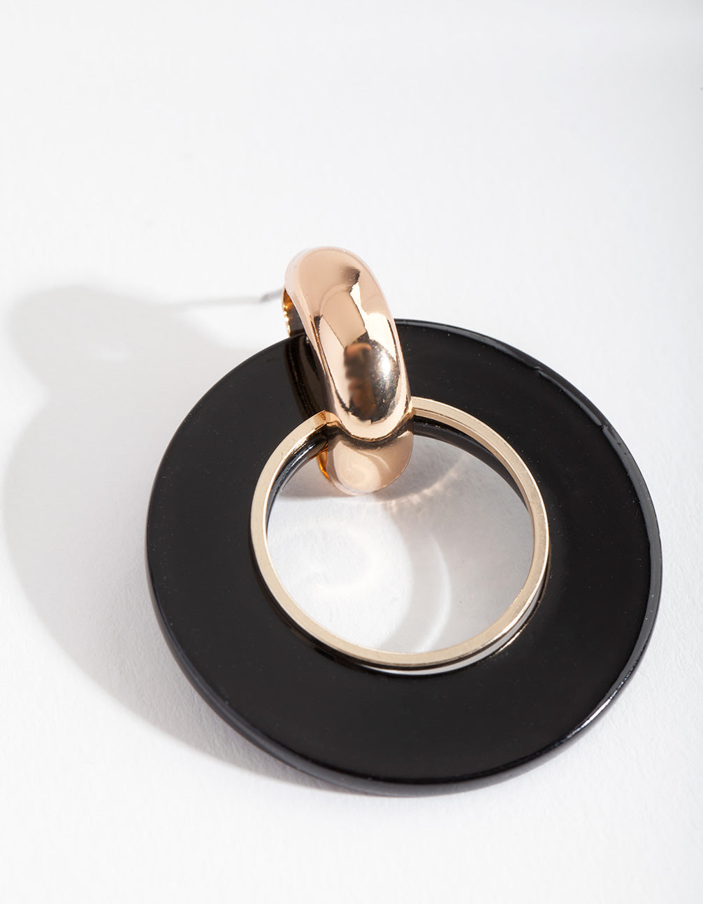 Black Acrylic Circle Earrings