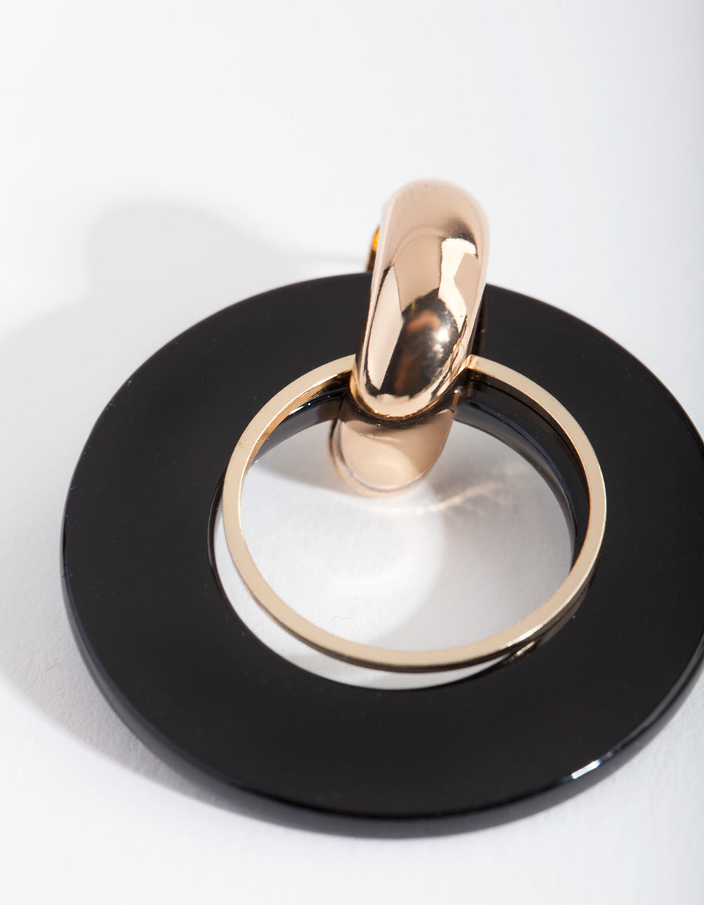 Black Acrylic Circle Earrings