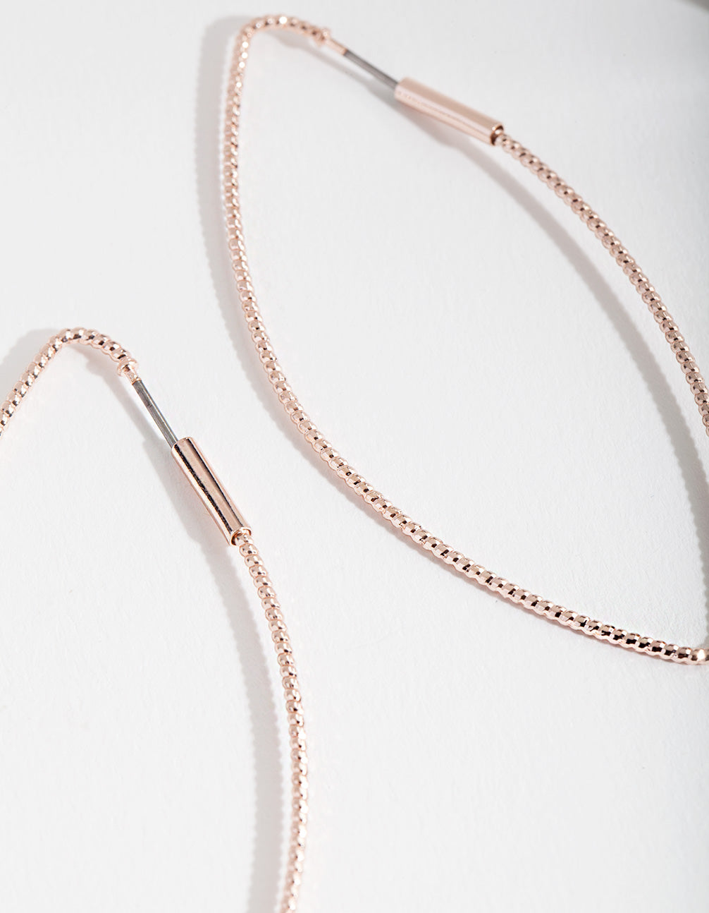 Rose Gold Textured Geometric Earrings