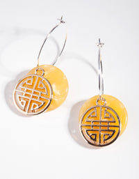 Yellow Acrylic Circle Hoop Earrings - link has visual effect only