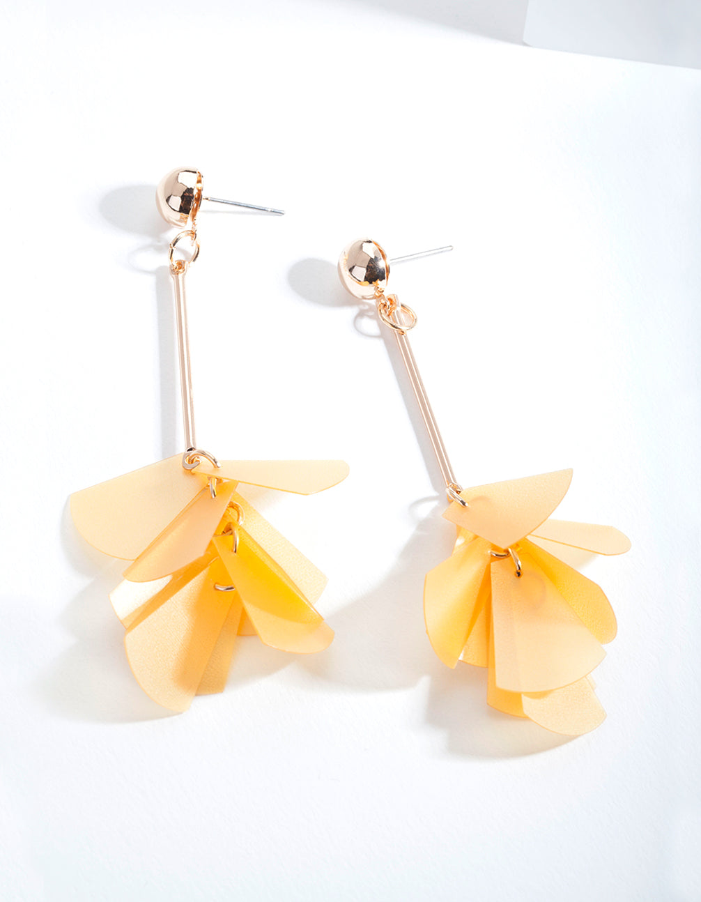 Yellow Sequin Cluster Earrings