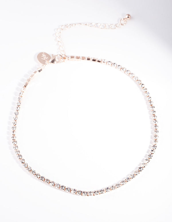 Rose Gold Diamante Choker