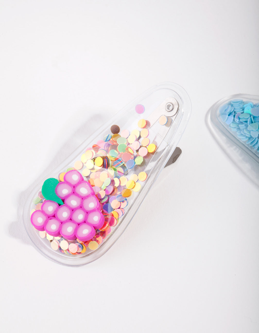 Kids Multi Glitter Fruit Hair Clip Pack
