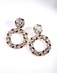 Gold Mixed Gem Statement Earrings - link has visual effect only