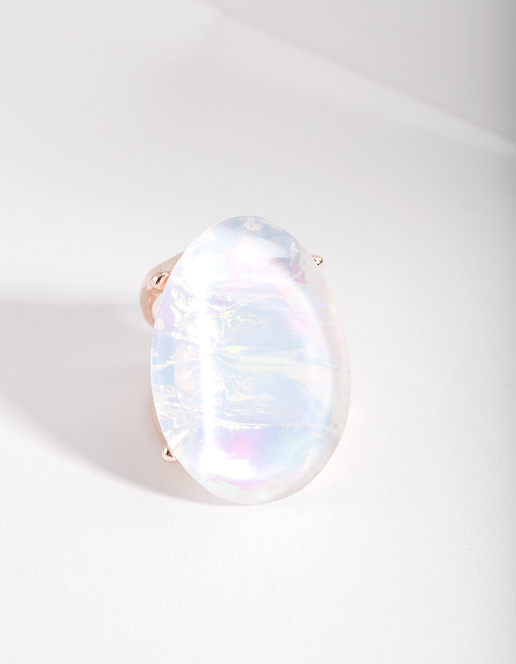 Rose Gold White Cocktail Ring