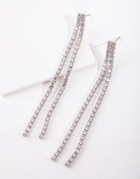 Cubic Zirconia Drop Row Earrings - link has visual effect only