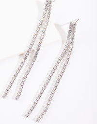 Cubic Zirconia Drop Row Earrings - link has visual effect only