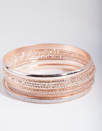 Rose Gold Mixed Bangle 8-Pack - link has visual effect only