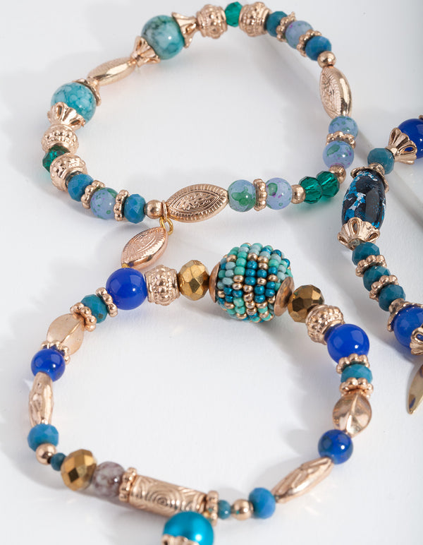 Blue Stretch Mixed Bangle Pack