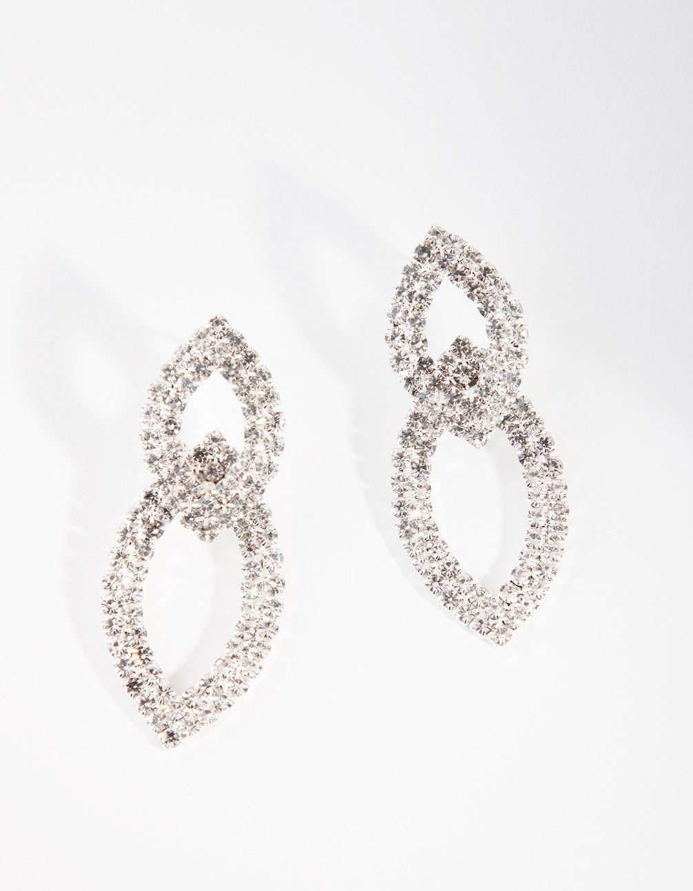 Silver Pave Teardrop Earrings