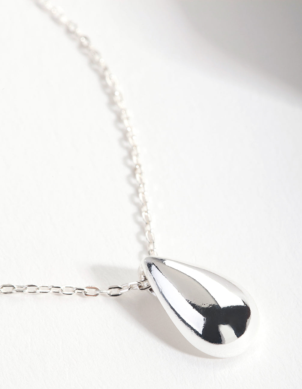 Sterling Silver Statement Teardrop Necklace