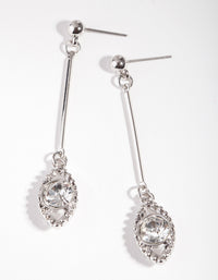 Rhodium Marquise Stick Earrings - link has visual effect only
