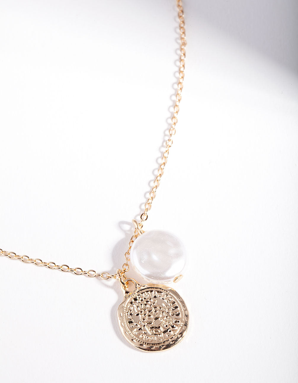Gold Coin Pearl Necklace