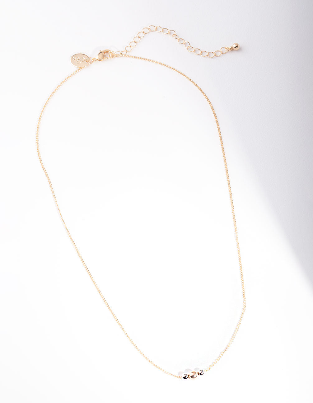 Mixed Metal Triple Ball Necklace
