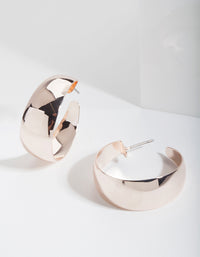 Rose Gold Classic Wide Hoop Earrings - link has visual effect only