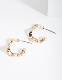 Gold Mini Wave Hoop Earrings - link has visual effect only