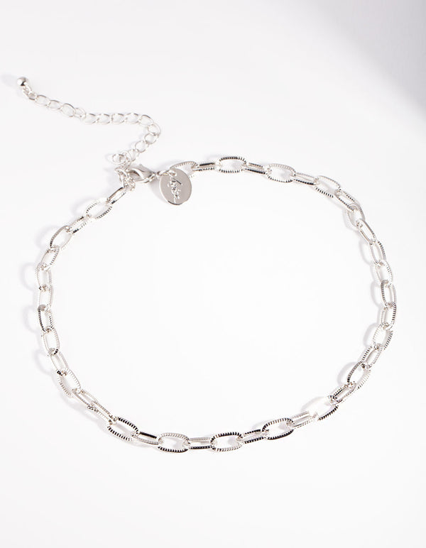 Silver Oval Link Choker