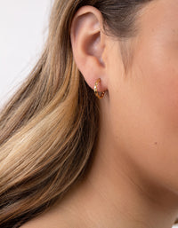 Gold Plated Sterling Silver Chunky Twist Hoop Earrings - link has visual effect only