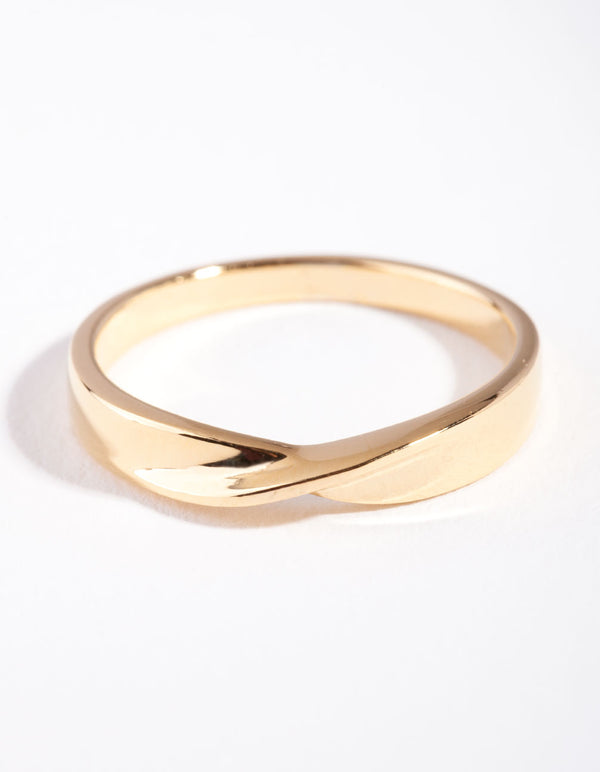 Gold Plated Sterling Silver Statement Twist Band Ring