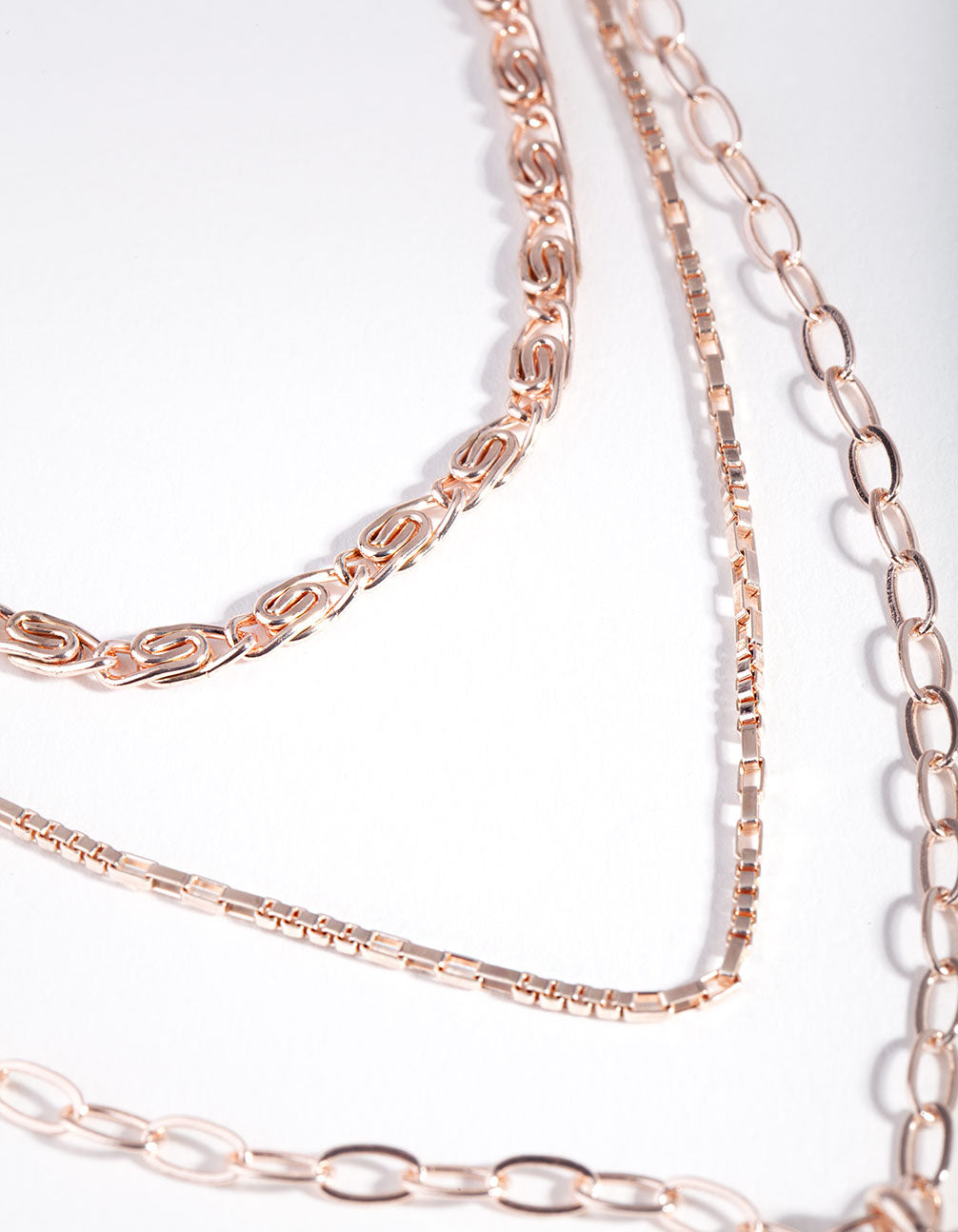 Rose Gold Triple Layered Teal Necklace