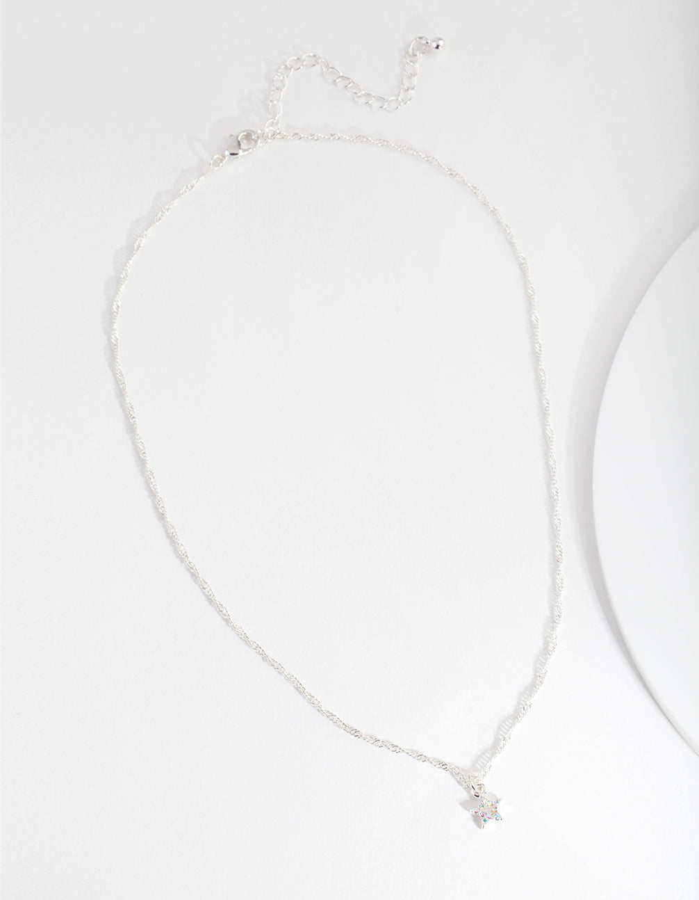 Silver Diamond Simulant Star Choker