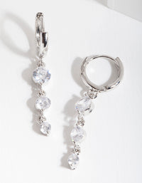 Silver Cubic Zirconia Multi Huggie Earrings - link has visual effect only