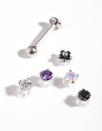 Surgical Steel Cubic Zirconia Flat Back 6-Pack - link has visual effect only