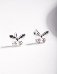 Sterling Silver Pave Butterfly Stud Earrings - link has visual effect only