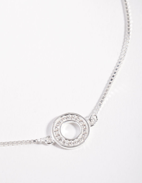Sterling Silver Open Circle Toggle Bracelet