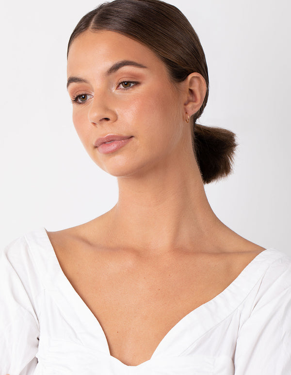 Gold Plated Sterling Silver Hammered Hoop Earrings