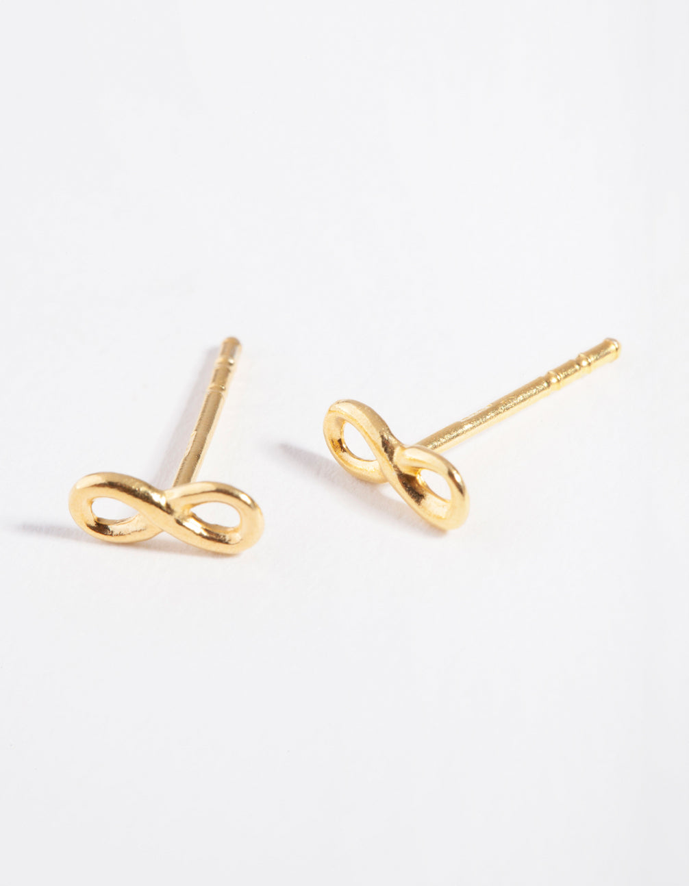 Sterling Silver Gold Plated Infinity Stud Earrings