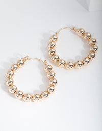 Gold Beaded Hoop Earrings - link has visual effect only