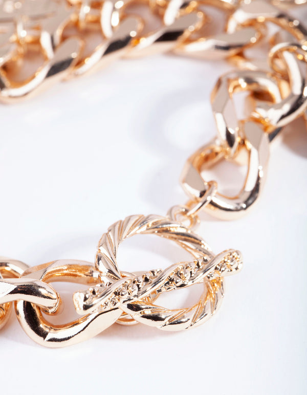 Gold Multi Coin Chain Bracelet