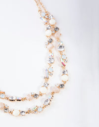Gold Diamante Encrusted Double Row Necklace - link has visual effect only