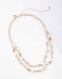 Gold Diamante Encrusted Double Row Necklace - link has visual effect only