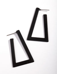 Black Open Trapeze Hoop Earrings - link has visual effect only