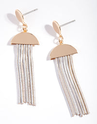 Gold Cut Chain Drop Earrings - link has visual effect only