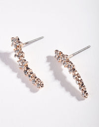 Rose Gold Diamante Flower Crawler Earrings - link has visual effect only