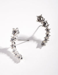 Silver Gradual Diamante Crawler Earrings - link has visual effect only