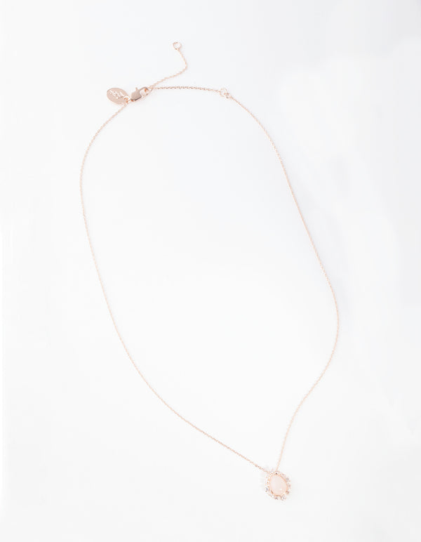 Boutique Rose Gold Small Semi-Precious Necklace