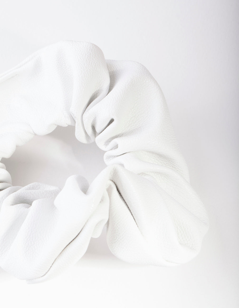 White Leatherette Scrunchie