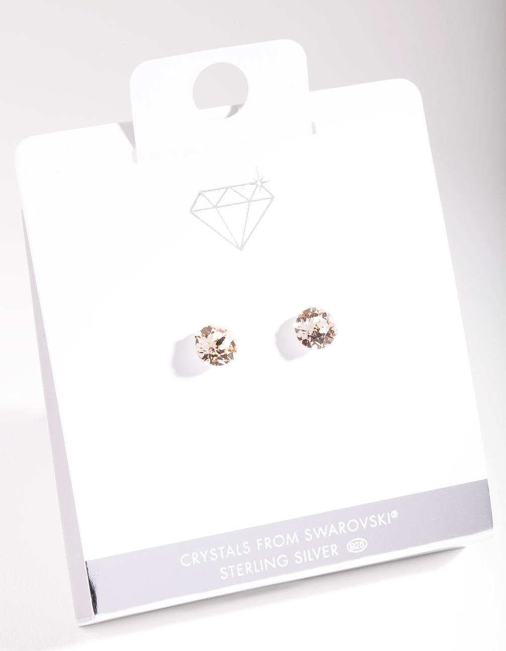 Sterling Silver Diamond Simulant 7mm Blush Stud Earrings