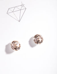 Sterling Silver Diamond Simulant 7mm Blush Stud Earrings - link has visual effect only