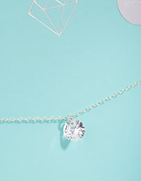 Sterling Silver Cubic Zirconia 1 Carat Round Stone Bracelet - link has visual effect only