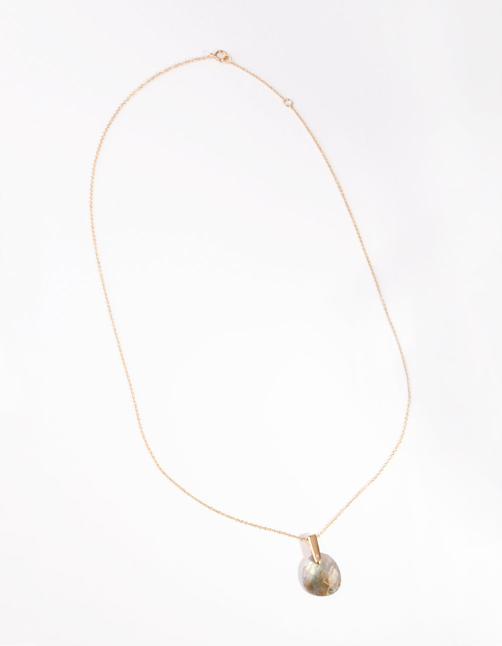 Gold Plated Sterling Silver Faceted Labradorite Pendant Necklace