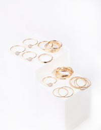 Gold Moonstone Textured Fine Ring 1Pack - link has visual effect only