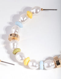 Mix Pearl & Bead Open Hoop Earrings - link has visual effect only