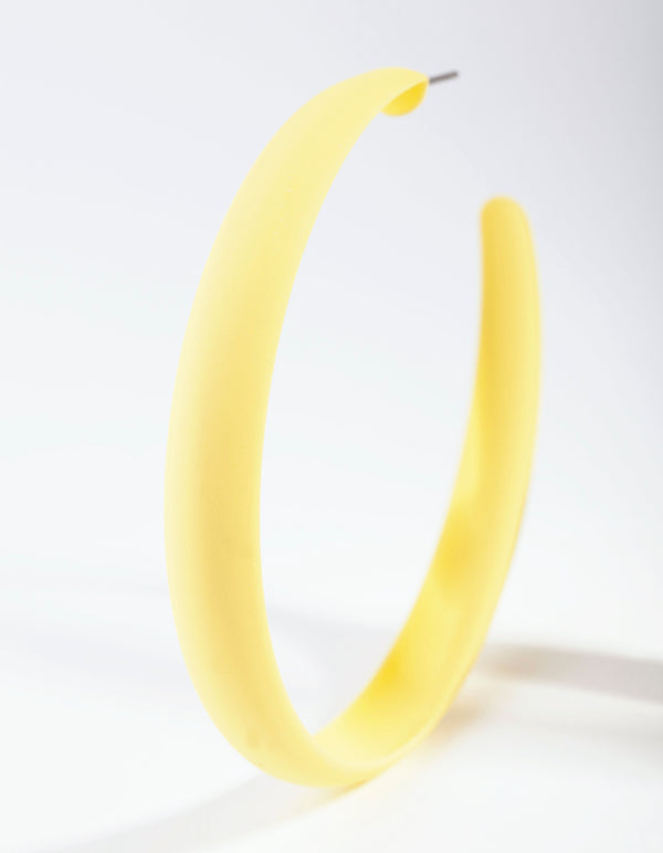 Neon Yellow Hoop Earrings