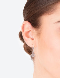 Silver Dainty Flower Hoop Earrings - link has visual effect only